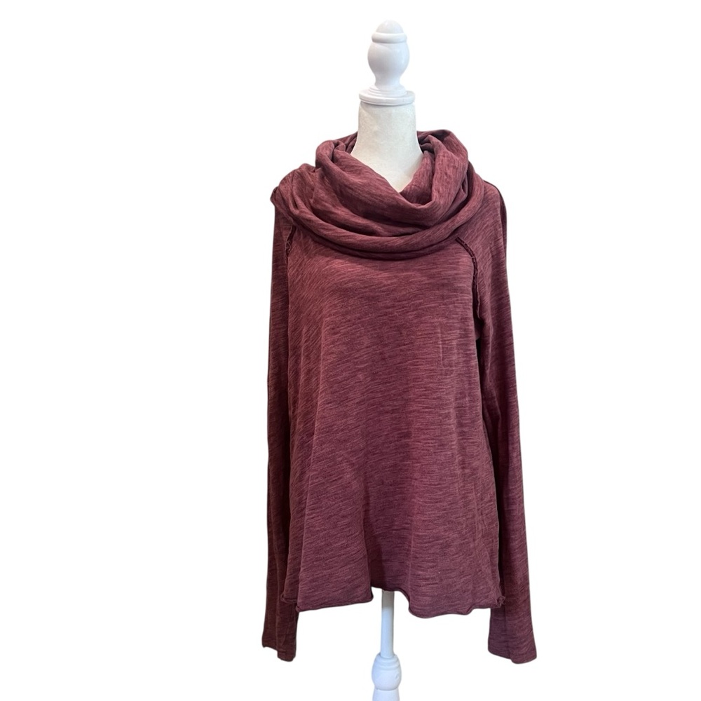 FP Beach Cowl Neck Cocoon‎ Sweatshirt Maroon